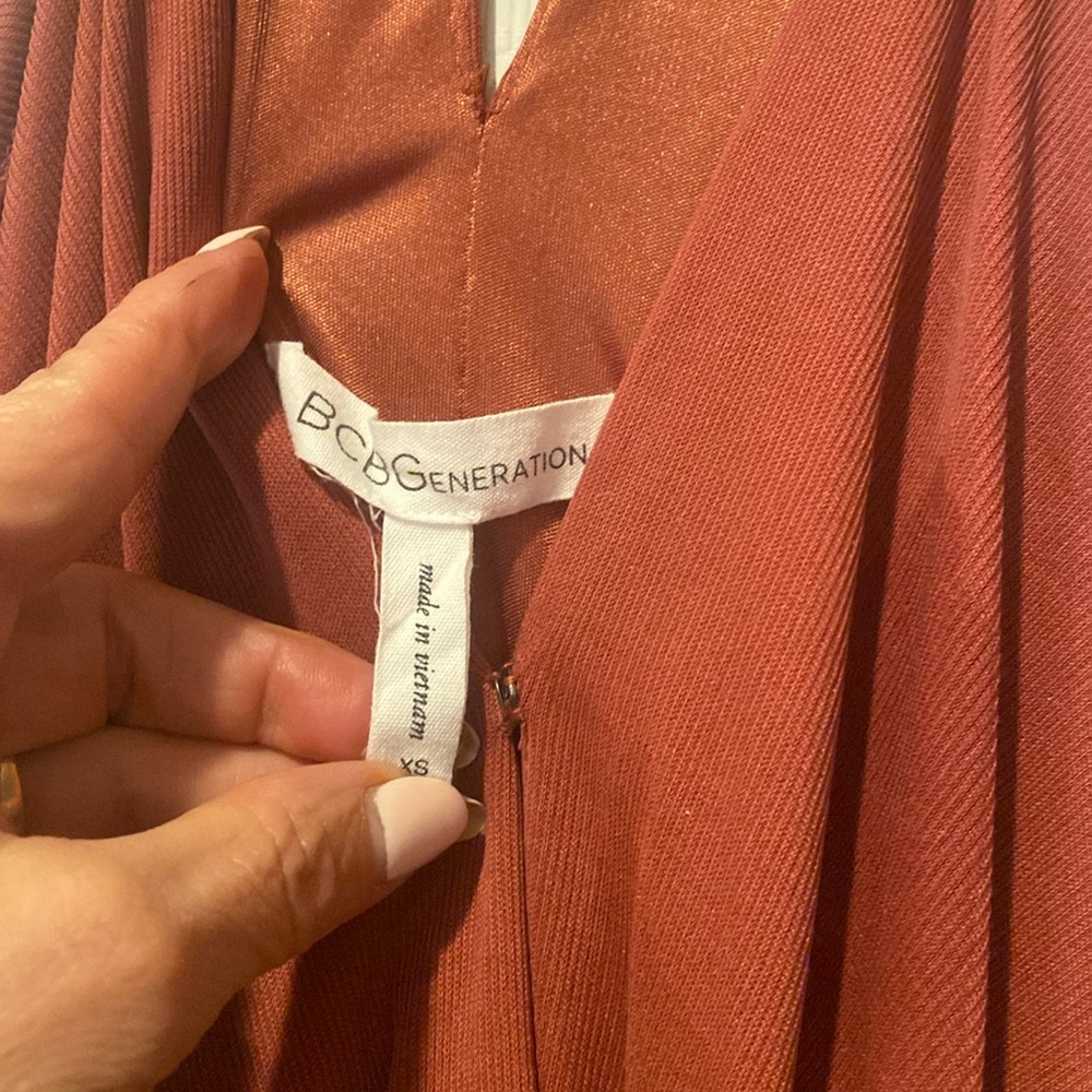 Bcbgeneration Ruby Wine Midi Faux Wrap Dress Size… - image 1